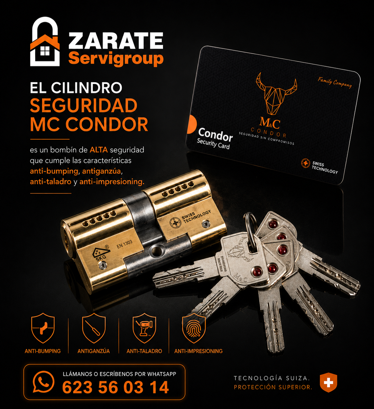 Cilindro de seguridad MC Condor — Zárate Servigroup